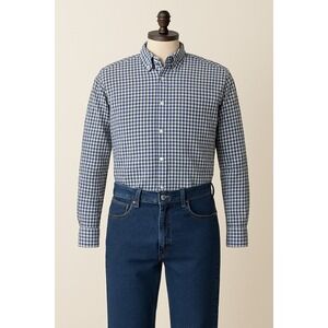 J. McLaughlin Men's XL Trim Fit Flannel Shirt Plaid‎ Button Front Long Sleeve